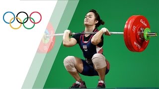 Thai weightlifter sets Olympic Record in Womens 58kg Weightlifting [upl. by Warthman]