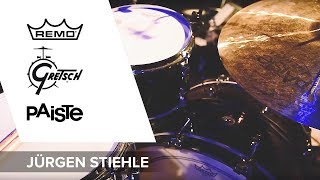 Jürgen Stiehle plays GRETSCH drums PAISTE cymbals and REMO [upl. by Aneetak254]