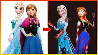 Frozen Elsa Anna Glow Up Into Zombie  Disney Princesses Transformation [upl. by Naamana]