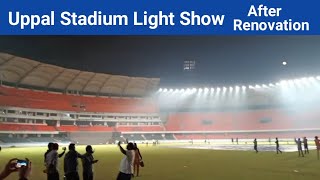 Uppal Stadium Gorgeous Light Show After Renovation  LED Lights At Work In Rajiv Gandhi Stadium [upl. by Ynney368]