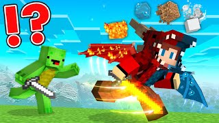 ELEMENTAL DRAGON Armor Speedrunner vs Hunter in Minecraft  Maizen JJ and Mikey [upl. by Bonine]