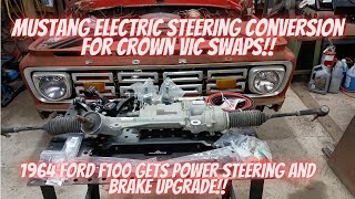 Mustang electric steering rack conversion for Crown Vic swaps Jesss 1964 F100 gets PS and more [upl. by Emmeram]