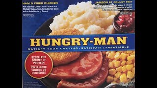 Swansons Ham amp Fried Chicken Hungry Man TV Dinner 2018 [upl. by Sibie325]