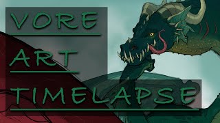 Into the Green Death  VORE Art Timelapse [upl. by Tolmach]