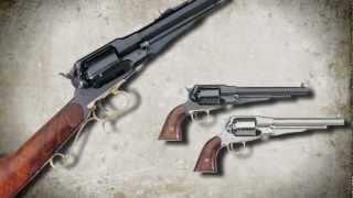 Uberti 1858 New Army and Target Carbine Black Powder Revolvers [upl. by Adnirem]