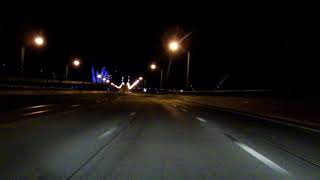 Tappan Zee Bridge southeastbound Mid2017 Construction Update Night [upl. by Dutch]