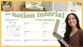 how to use notion 💻💡 notion setup tutorial  free template [upl. by Onaicram]