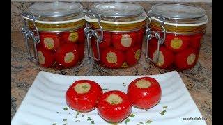 Peperoncini tondi piccanti ripieni con tonno olive e capperi [upl. by Eberhart]