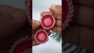 Crochet earrings by HiruHandmade crochet crochetting yarn diy [upl. by Mcwherter]