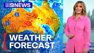 Australia Weather Update Showers and thunderstorms expected  9 News Australia [upl. by Finegan]