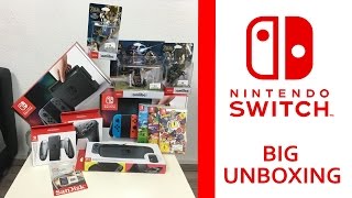 Mega Switch Double Unboxing  Beide Konsolen  Spiele  Zubehör  Amiibos [upl. by Wolsniw533]