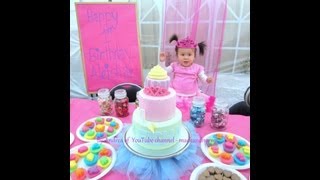 Aleisha with her 1st Birthday Cake Dessert Table [upl. by Reteid]