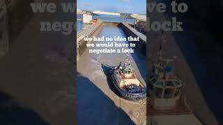 Cruise ship goes through the LOCKS at Portbury PORT in Bristol cruiseship ambassadorcruises [upl. by Eolc]