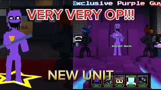 NEW UNIT PURPLE GUY NEW STARTER UNIT SHOWCASE PURPLE GUY🔥  FIVE NIGHTS TD  FNTD [upl. by Hanover]