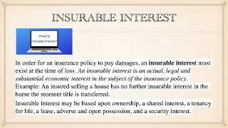 Insurable Interest [upl. by Leahciam]