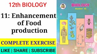 12th biology ch11 Enhancement of Food production complete exercise  Maharashtra board 202021 [upl. by Norvin276]