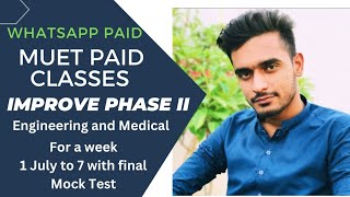 Paid WhatsApp Classes for Engineering and Medical Students 2nd Phase of MUET [upl. by Rozalie]