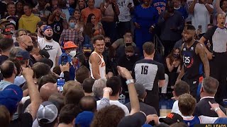 Trae Young Cant Help But Laugh While Knicks Crowd Chants quotFCK Trae Youngquot [upl. by Anohsal]