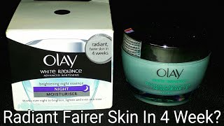 Olay White Radiance Advanced Whitening Night Moisturiser Cream  4 Week में गोरी त्वचा पाए [upl. by Genie]