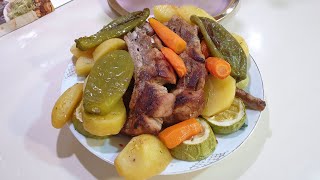 Costițe de porc cu legume trase la tigaie și puse la cuptor [upl. by Aihsia]