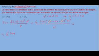 varianza y desviación típica en cambio de escala y origen [upl. by Mariette]