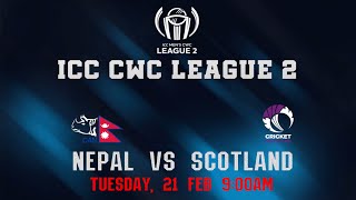 Nepal Vs Scotland  ICC Mens Cricket World Cup League 2  LIVE  Kantipur TV HD [upl. by Oiluig]