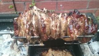 Loin of pork done on the jumbuck rotisserie bbq [upl. by Octavius]