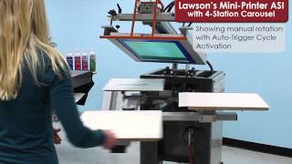 Screen Printing Press  Lawson MiniPrinter ASI with 4Station Carousel [upl. by Reinwald]