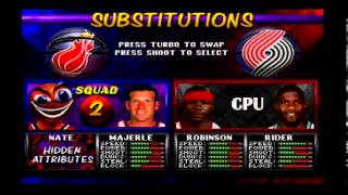 NBA Hangtime N64 Game 14 of 29  Heat Me vs Trail Blazers CPU [upl. by Anawaj]