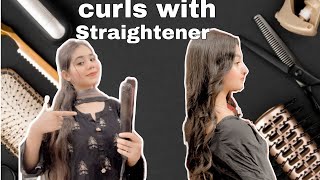 How to curls hair with straightenerlong lastingfollow these simple steps rajabbutt94 [upl. by Farrison]