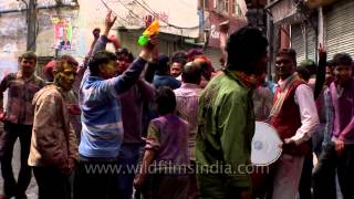 Dancing on Dhol beats Holi in Mussoorie [upl. by Nylyak857]