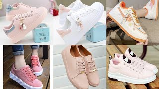 MODERN SNEAKERS SHOES FOR GIRLS 2023  KOREAN SHOES COLLECTION  GIRLS WHITE SPORTS SHOES [upl. by Ransome876]