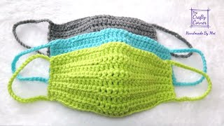 How to Crochet Quick and Easy Face Mask Face Warmer Tutorial For Beginners With Basic Stitches [upl. by Ardnikat]