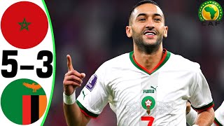 Morocco vs Zambia 53  All Goals and Highlights  2024 🔥 ZIYECH [upl. by Marra]