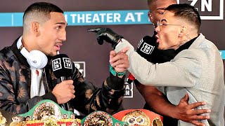 TEOFIMO LOPEZ VS GEORGE KAMBOSOS JR  FULL HEATED PRESS CONFERENCE amp FACE OFF VIDEO [upl. by Jaco]