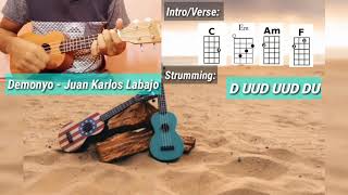 Demonyo Juan Karlos Labajo Ukelele CoverTutorial [upl. by Chaffee]