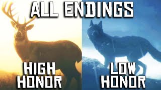 Red Dead Redemption 2  ALL 8 ENDINGS Low amp High Honour PC 4K [upl. by Anig]