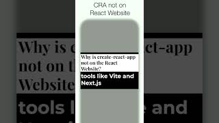 React Interview Question Why is createreactapp CRA no longer on the React website [upl. by Dorfman344]