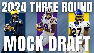 3 ROUND 2024 NFL Mock Draft WITH TRADES  2024 NFL Mock Draft [upl. by Llenahc]