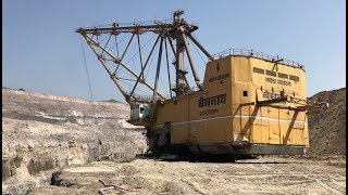 Coal mine  Giant Dragline excavator in action [upl. by Noicnecsa]