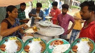 Cheapest RoadSide Unlimited Meals  Indian Street Food  Meals Vegmeals NonVegMeals [upl. by Ettennyl]