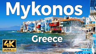 Mykonos Greece Walking Tour 4k Ultra HD 60fps – With Captions [upl. by Epilihp]