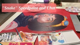 Dealing with Empty Canvas Syndrome  quotSnakequot Gouache Speedpaint [upl. by Amasa632]