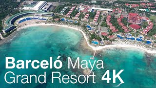 Barceló Maya Grand Resort by Drone 4K  Review of Riviera Beach Caribe Colonial Tropical Palace [upl. by Artenal457]