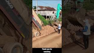 Unexpected Dump Truck 255T Stuck In Mud While Turn Back To Unloading Soil For Road Foundation [upl. by Johnsten]