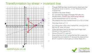 Transformation by shear  invariant line iGCSE GCSE [upl. by Ijat]