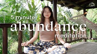 5 Minute Guided Morning Meditation for Abundance 🌿 [upl. by Adyaj70]