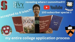 COLLEGE DECISION REVEAL  IVY LEAGUE application process REVEALED  100 SUBSCRIBER SPECIAL [upl. by Haiasi439]