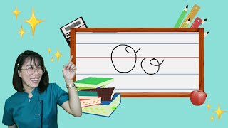 Learning Cursive Writing Letter Oo [upl. by Norse]