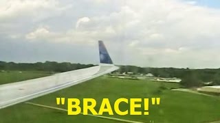 ONBOARD Emergency Landing Delta Connection CRJ200 in AkronCanton Landing Gear [upl. by Ablasor]